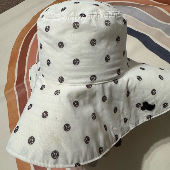 White Polka Dot Wide Brim Hat - Picture 1 of 1